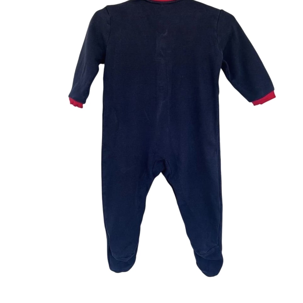 Marks Spencer Paddington Bear Sleepsuit Baby 3 6 Months Navy Red Footed Pajamas