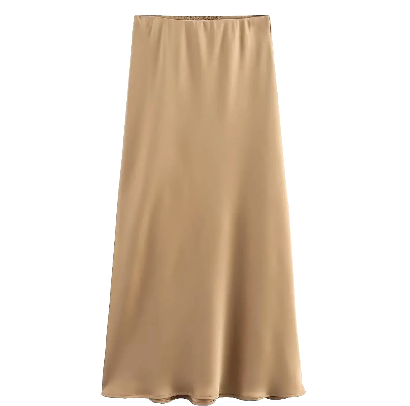 Willshela Women's Satin Pleated Midi Skirt Elastic Waist
