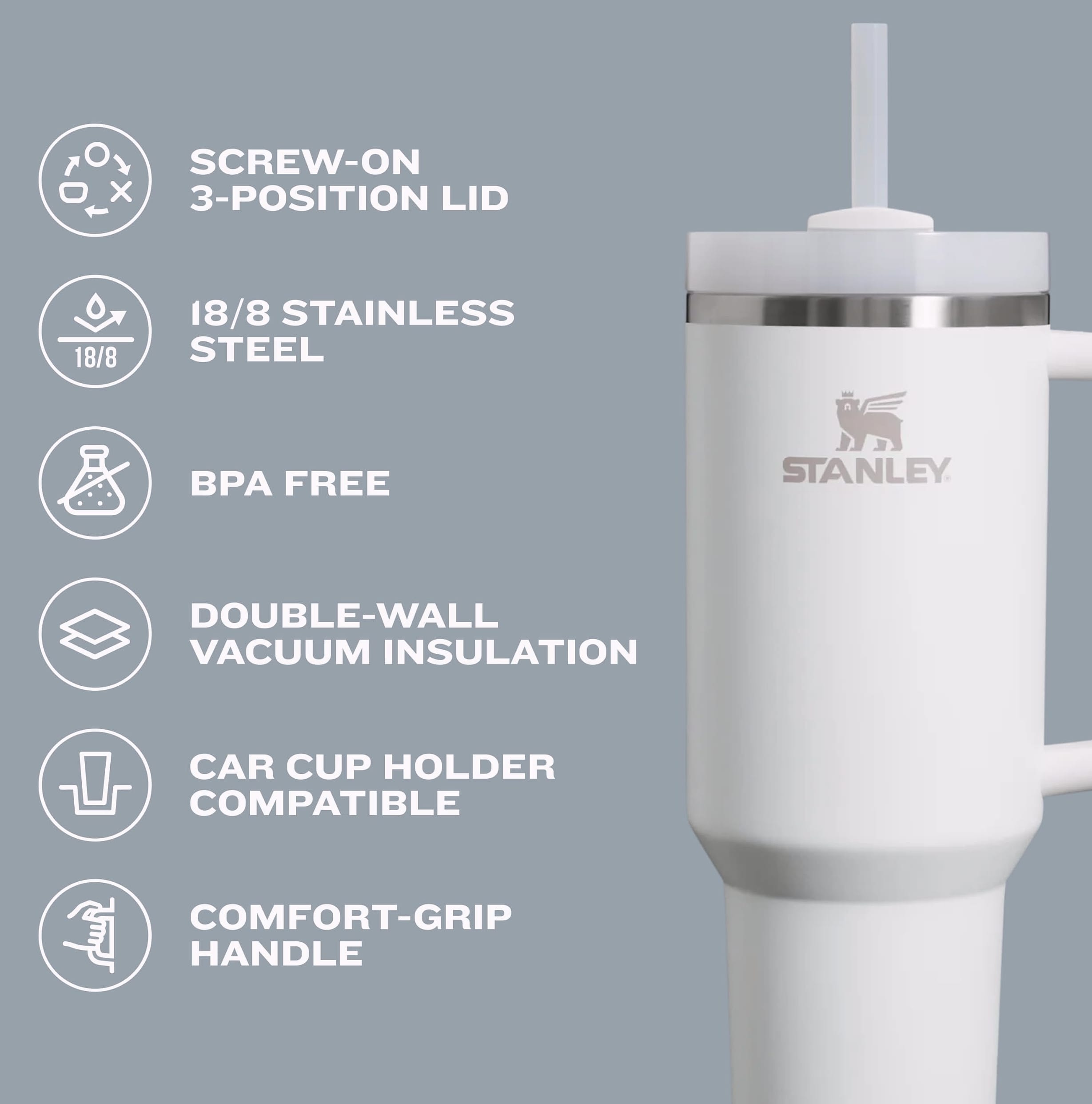 Stanley Quencher H2.0 30 oz Insulated Tumbler with Straw