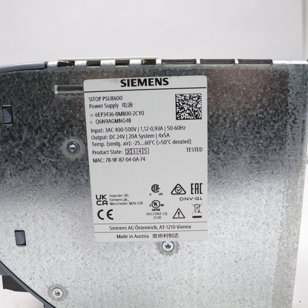 SIEMENS POWER SUPPLY PSU8600 6EP3436-8MB00-2CY0