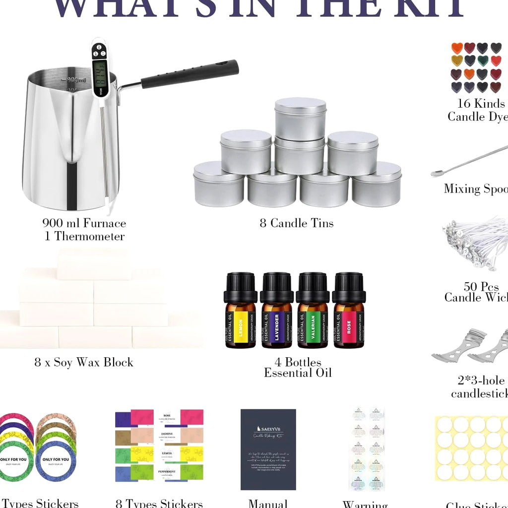 SAEUYVB Candle Making Kit, Complete Candle Making Kit for Adults, DIY Starter Set
