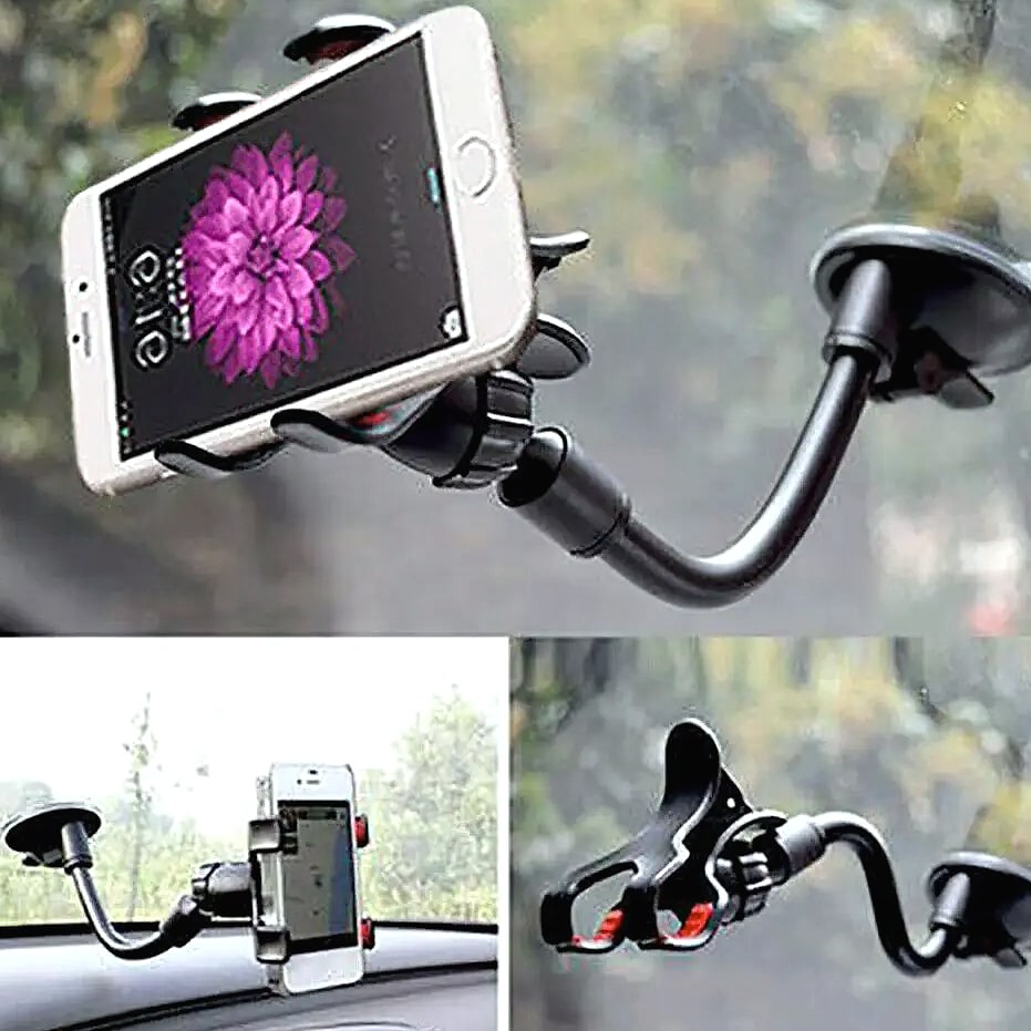 360-Degree Windshield Car Mount with Suction Cup for Phones
