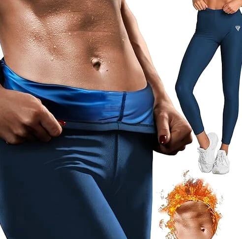 Sauna Leggings for Women by RDX, Gym Yoga Workout Compression Sweat Pants