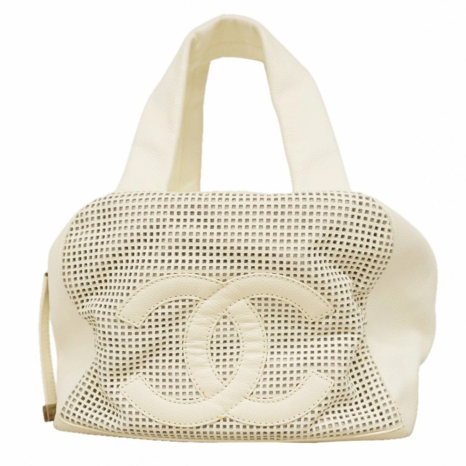 Chanel handbag, CaviarSkinleather, white, women's. GZl1h9wt