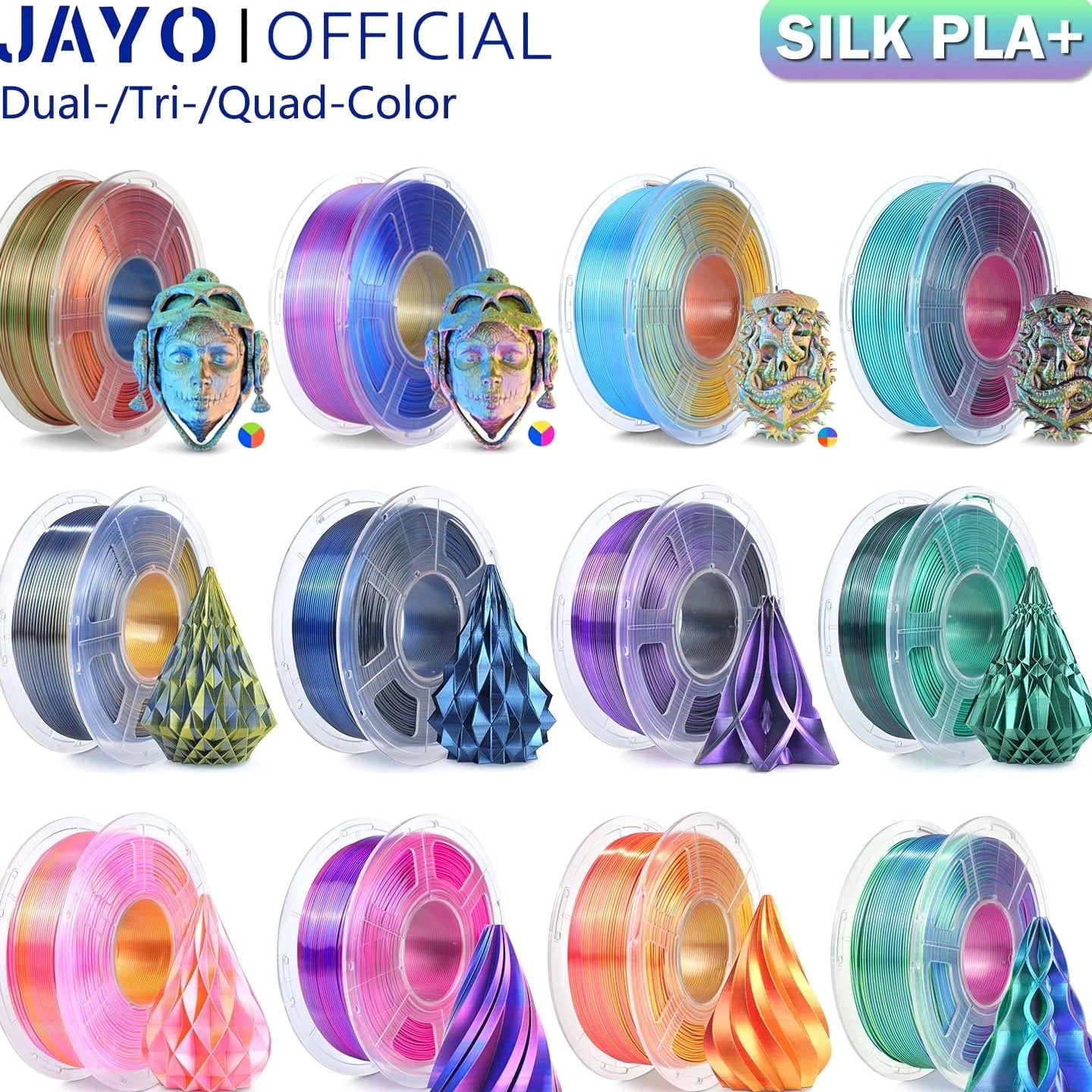 JAYO 10KG PLA Classic SILK PETG 1.75MM 3D Printer Filament 1.1KG NO Tangle LOT