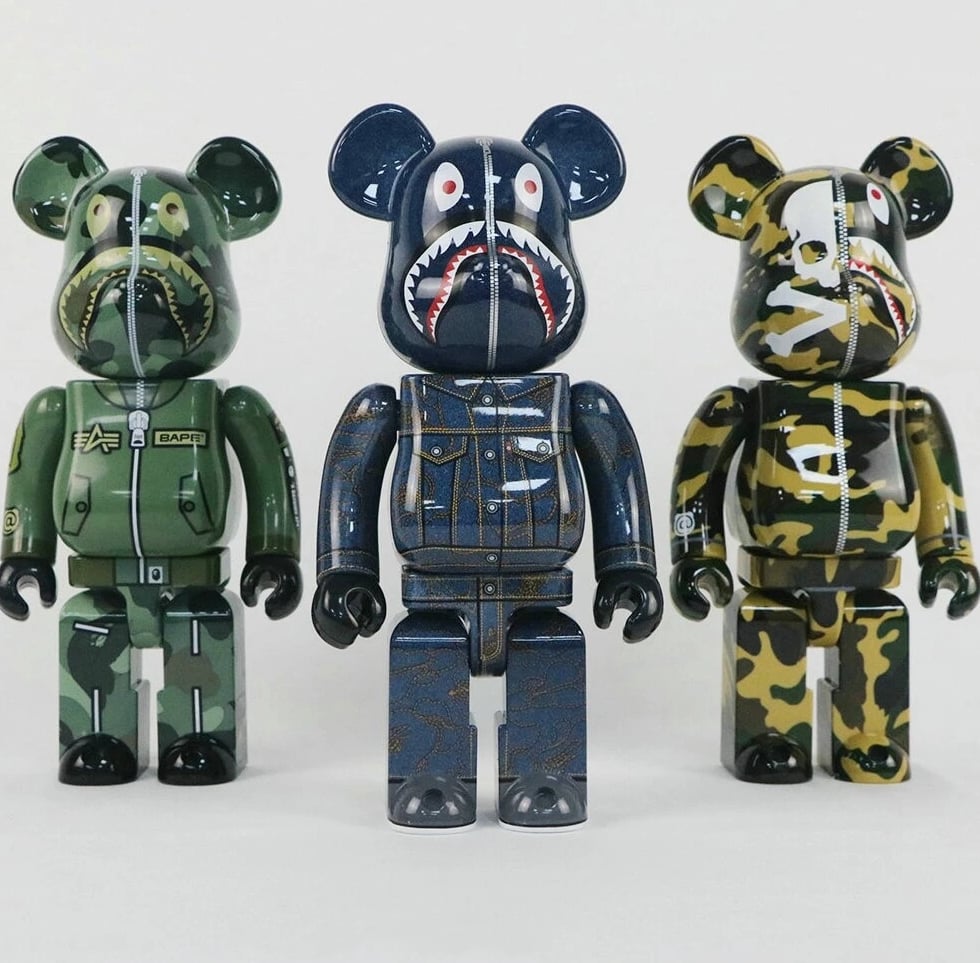 400% Bearbrick A BATHING APE Shark Series Action Figure Art Toy Collectible Gift