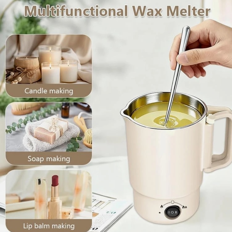 Electric Wax Melting Pot Kit with Thermometer, 800ML Wax Melter for Candle Ma...