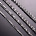 SalaWendy Braided Wheat Chain Necklace Stainless Steel