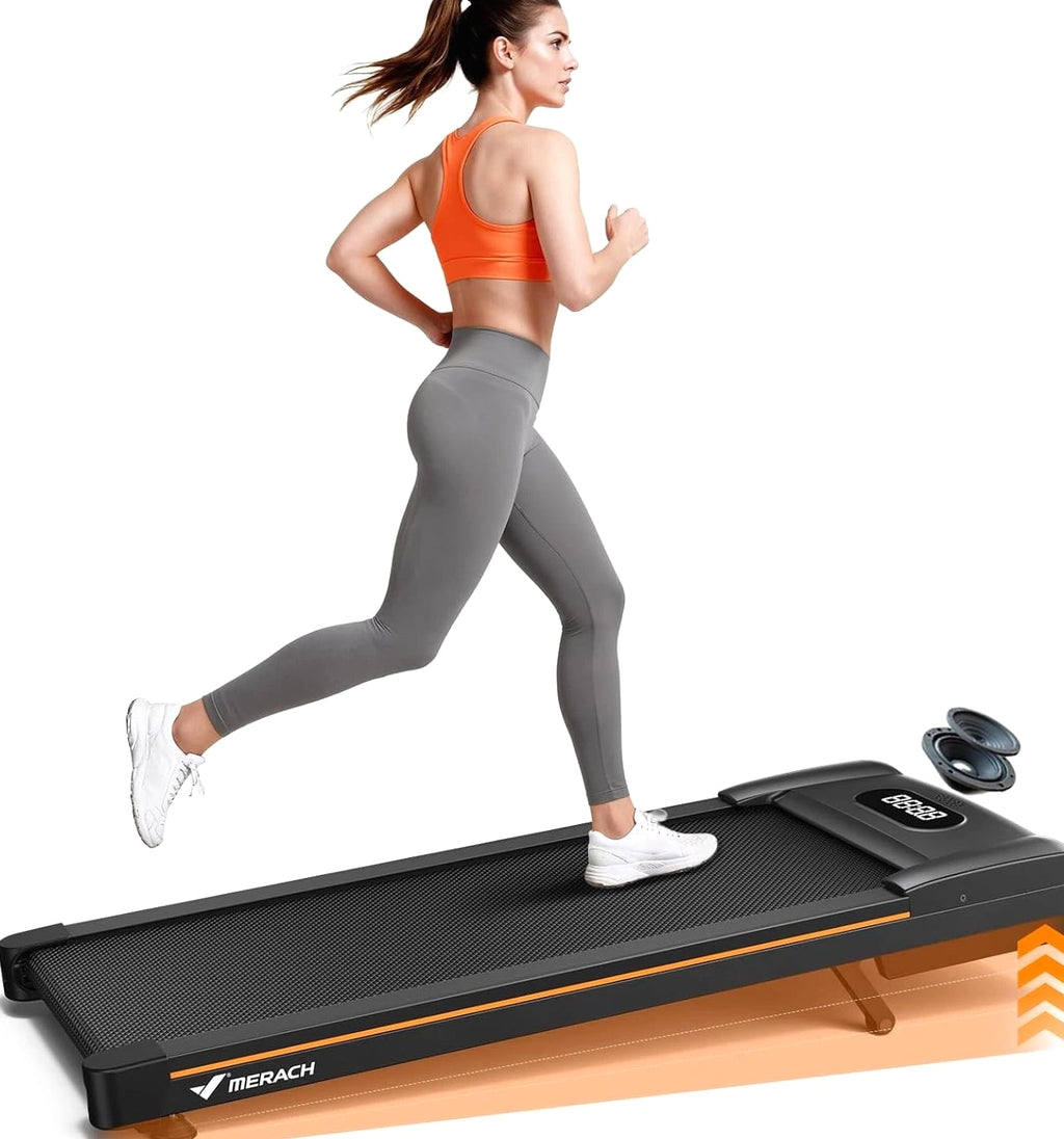 MERACH W50Lite Walking Pad Treadmill for Home with 10% Auto Incline, 350lbs Capacity