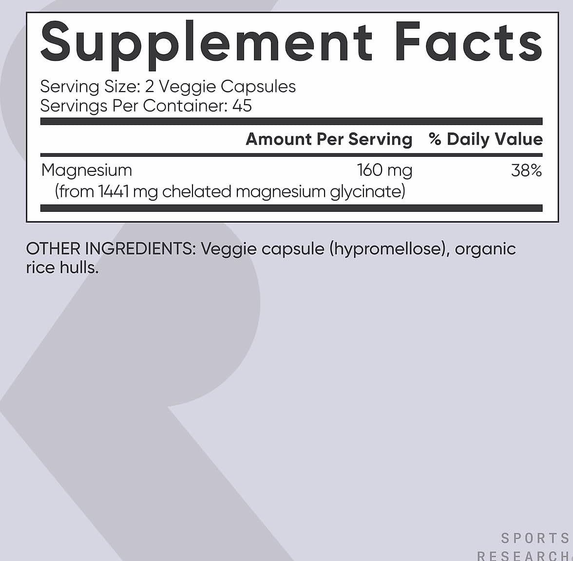 Sports Research Magnesium Glycinate 160mg Sleep Support