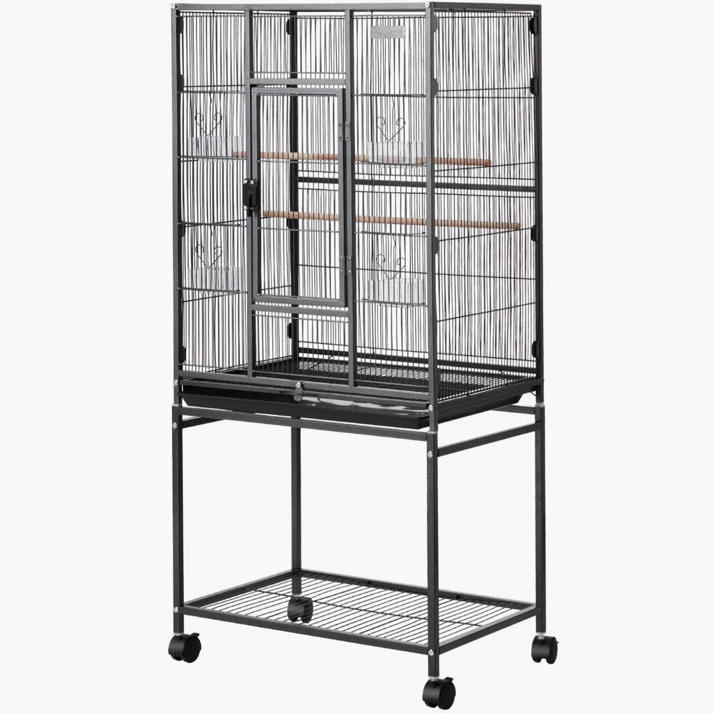 Uimoso Bird Cage with Flat Top, 24.6 x 16.7 x 53.9 inch, Durable Wrought Iron