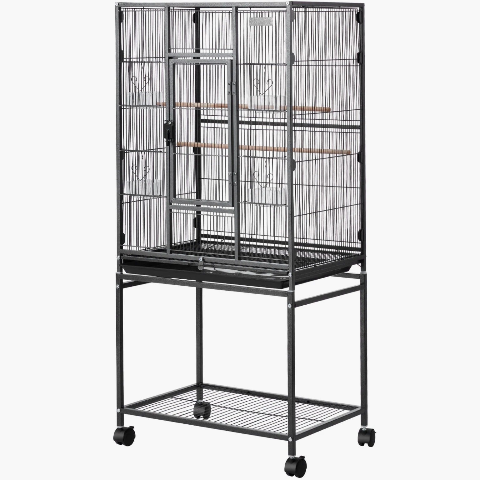 Uimoso Bird Cage with Flat Top, 24.6 x 16.7 x 53.9 inch, Durable Wrought Iron