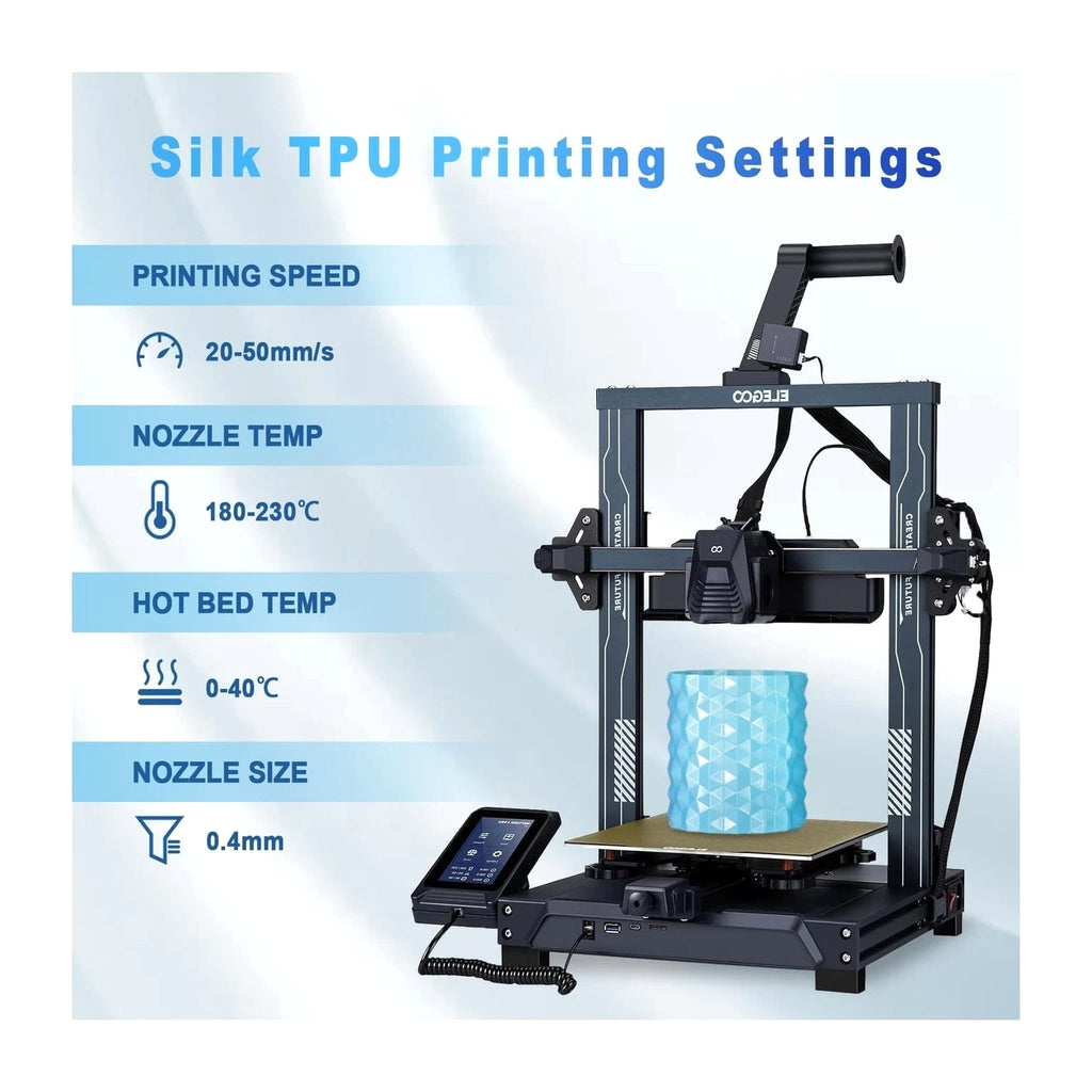 YOUSU Silk TPU Filament 1.75mm, 95A TPU 3D Printer Flexible Filament, High Hardness Resilience
