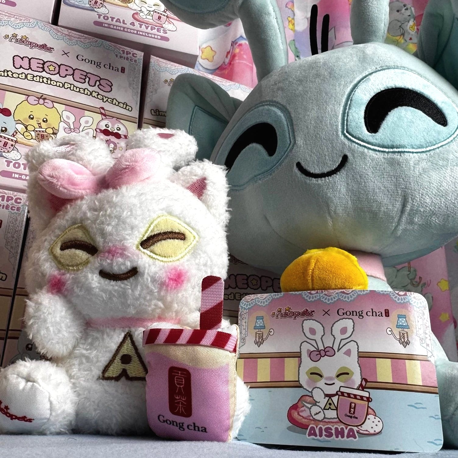 Neopets Gong Cha Blind Box Plush Keychain - Aisha Mystery Plushie