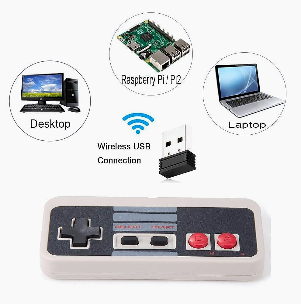 KIWITATA 2-Pack Wireless NES Controller for PC Retro Gaming