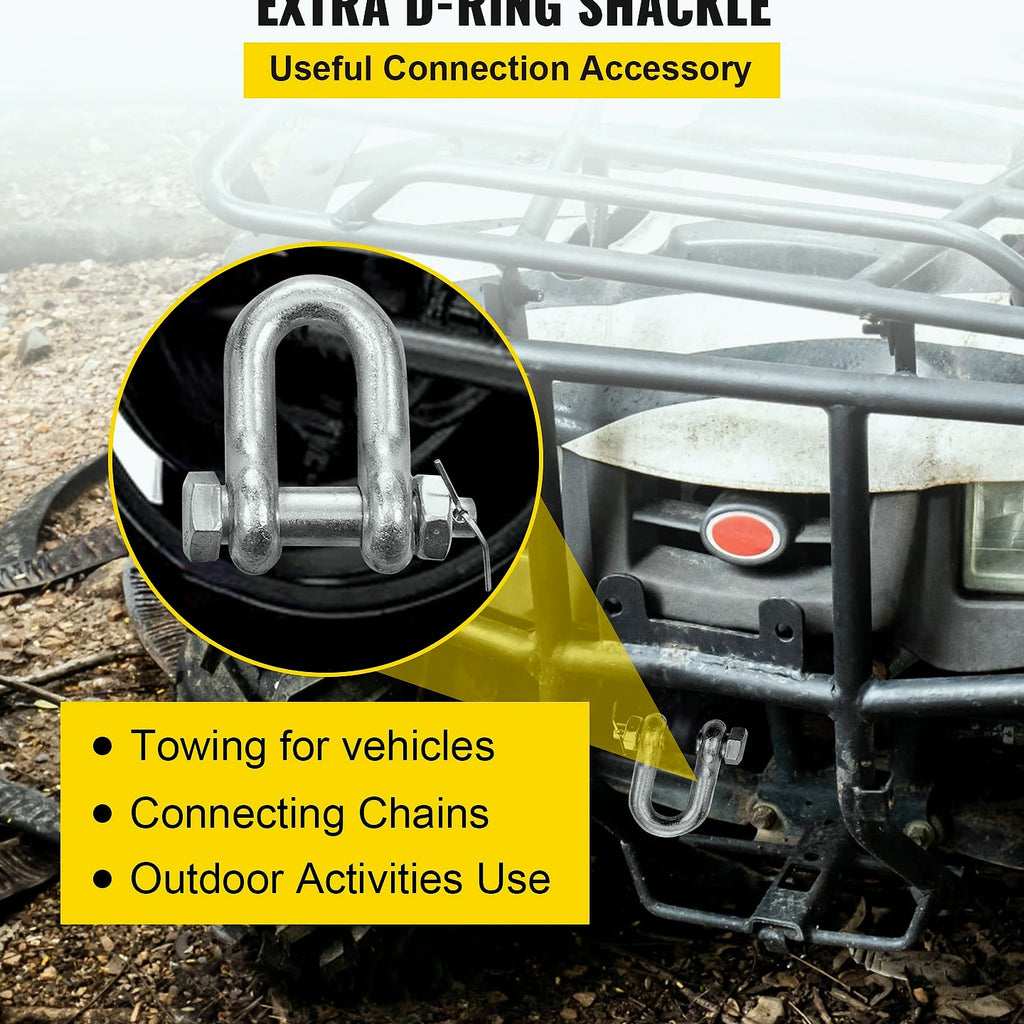 SucceBuy G80 V Bridle Chain 5/16" x 2' Towing Chain with Hooks