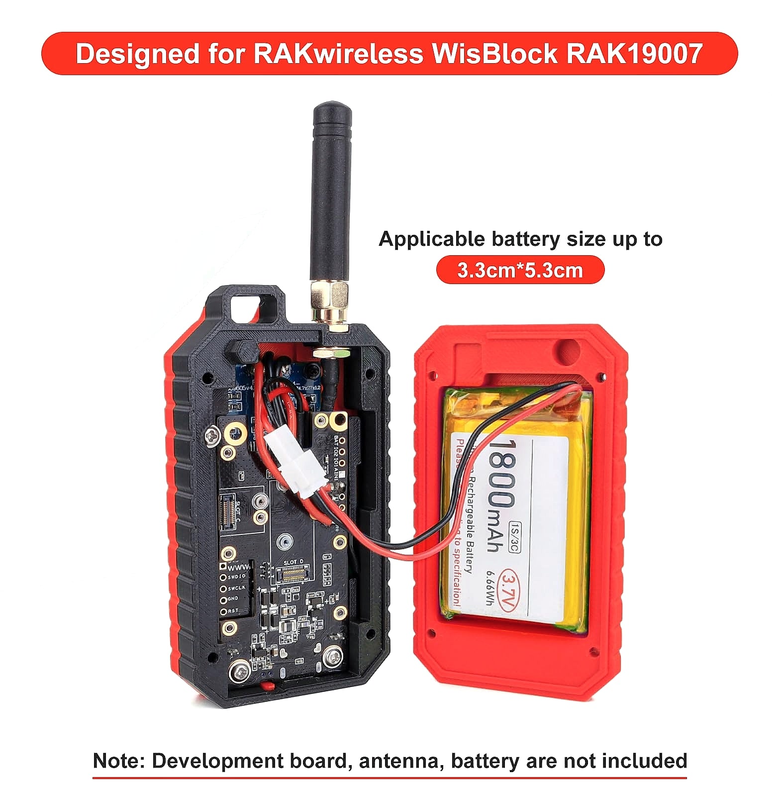 Drocoge Meshtastic RAK Wisblock Enclosure Kit Red