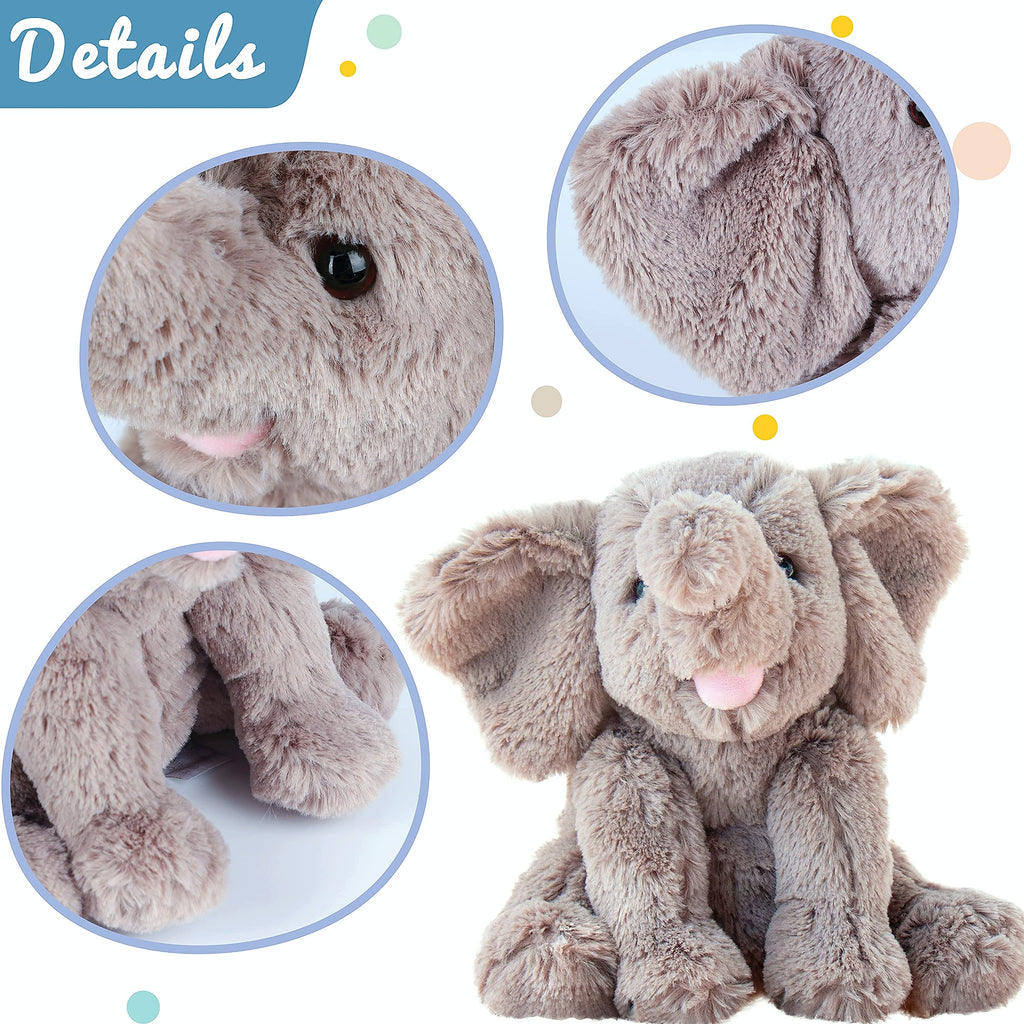 Hopearl Plush Calf Elephant Stuffed Animal, 9 Inch Soft Toy