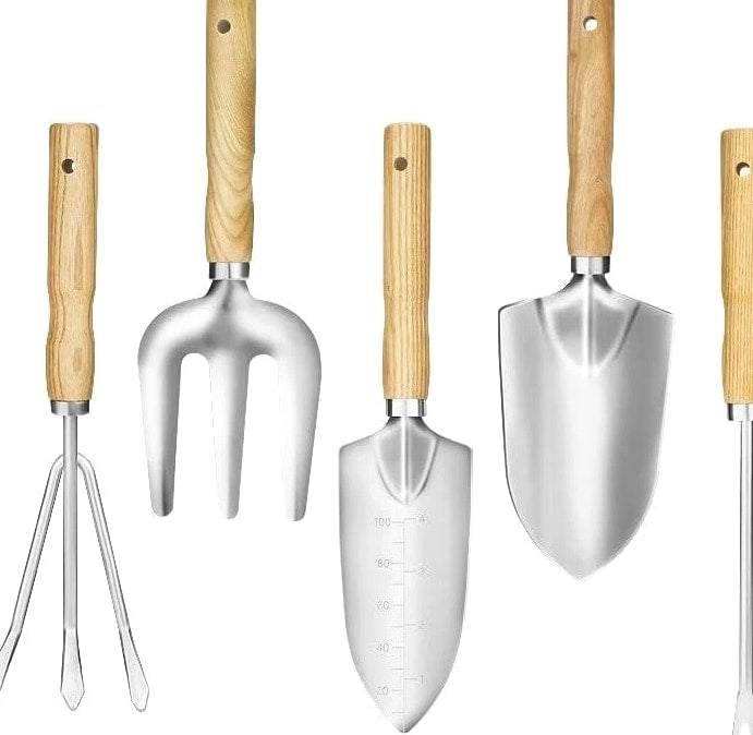 Garden Tool Set- 5PCS Stainless Steel Gardening Tool Sets Home Shovel Planting
