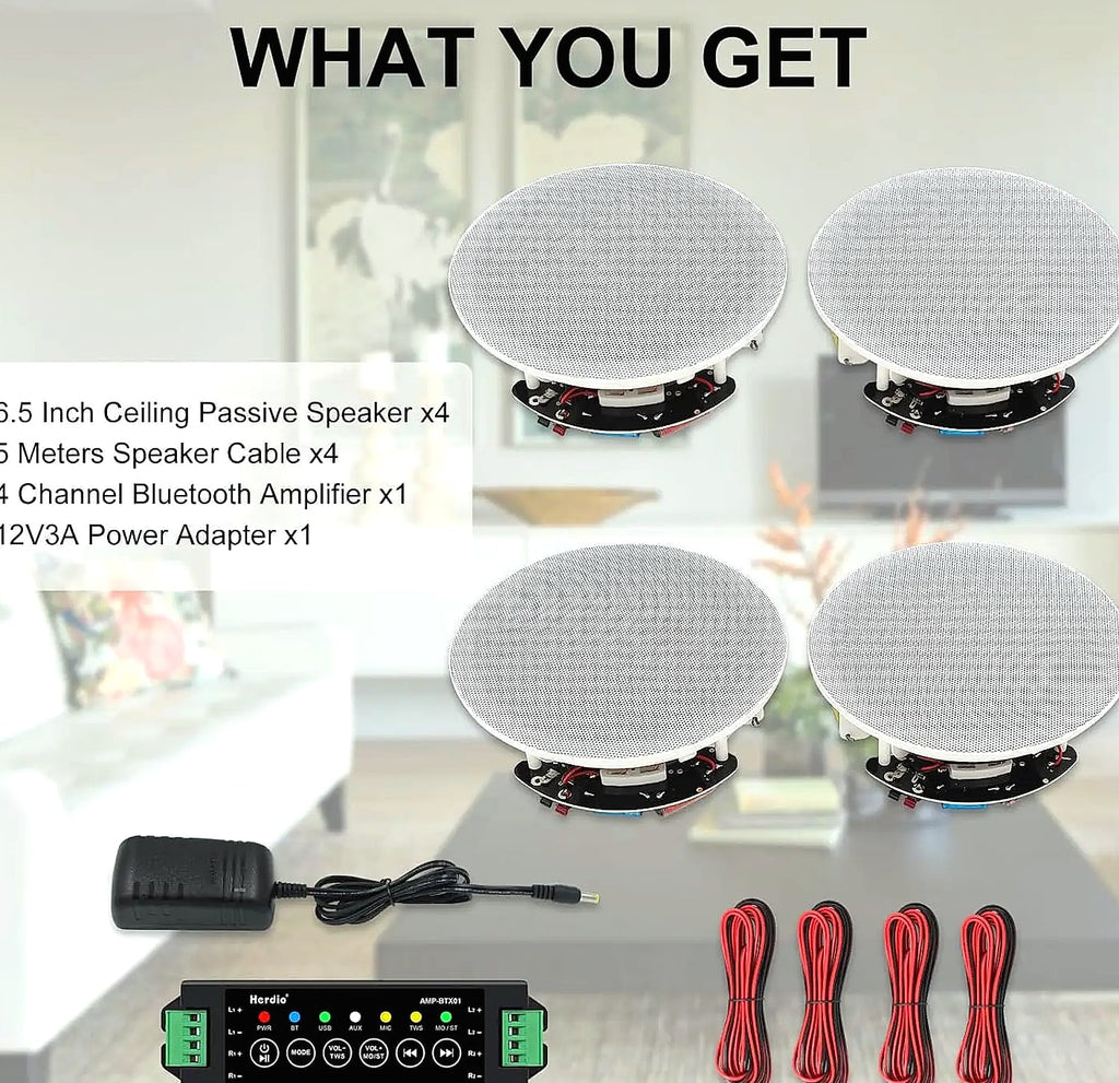 Herdio 628BT 6.5" Bluetooth ceiling speaker system 600W