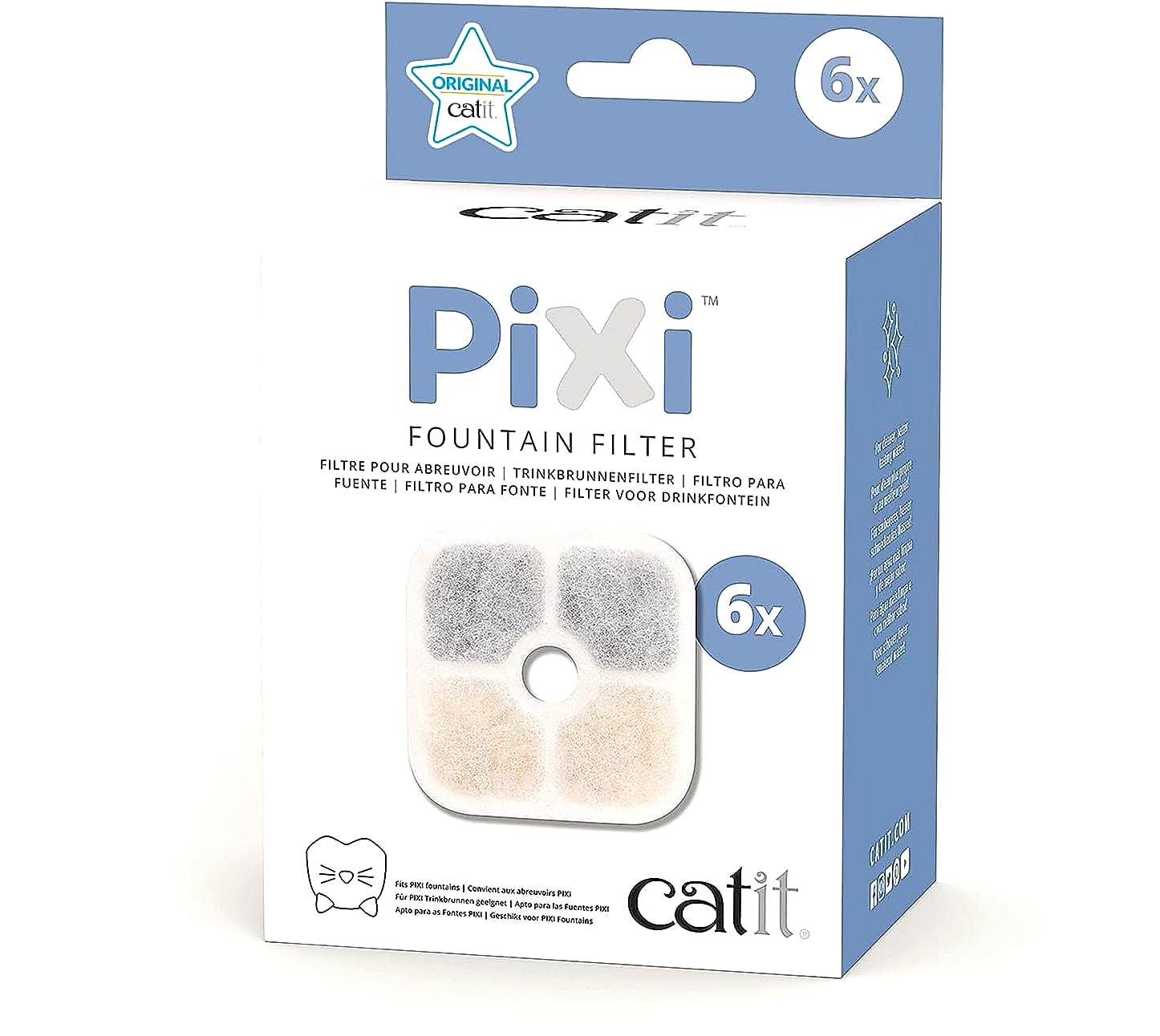 Catit PIXI Replacement Water Filter 6-Pack for Cat Fountains