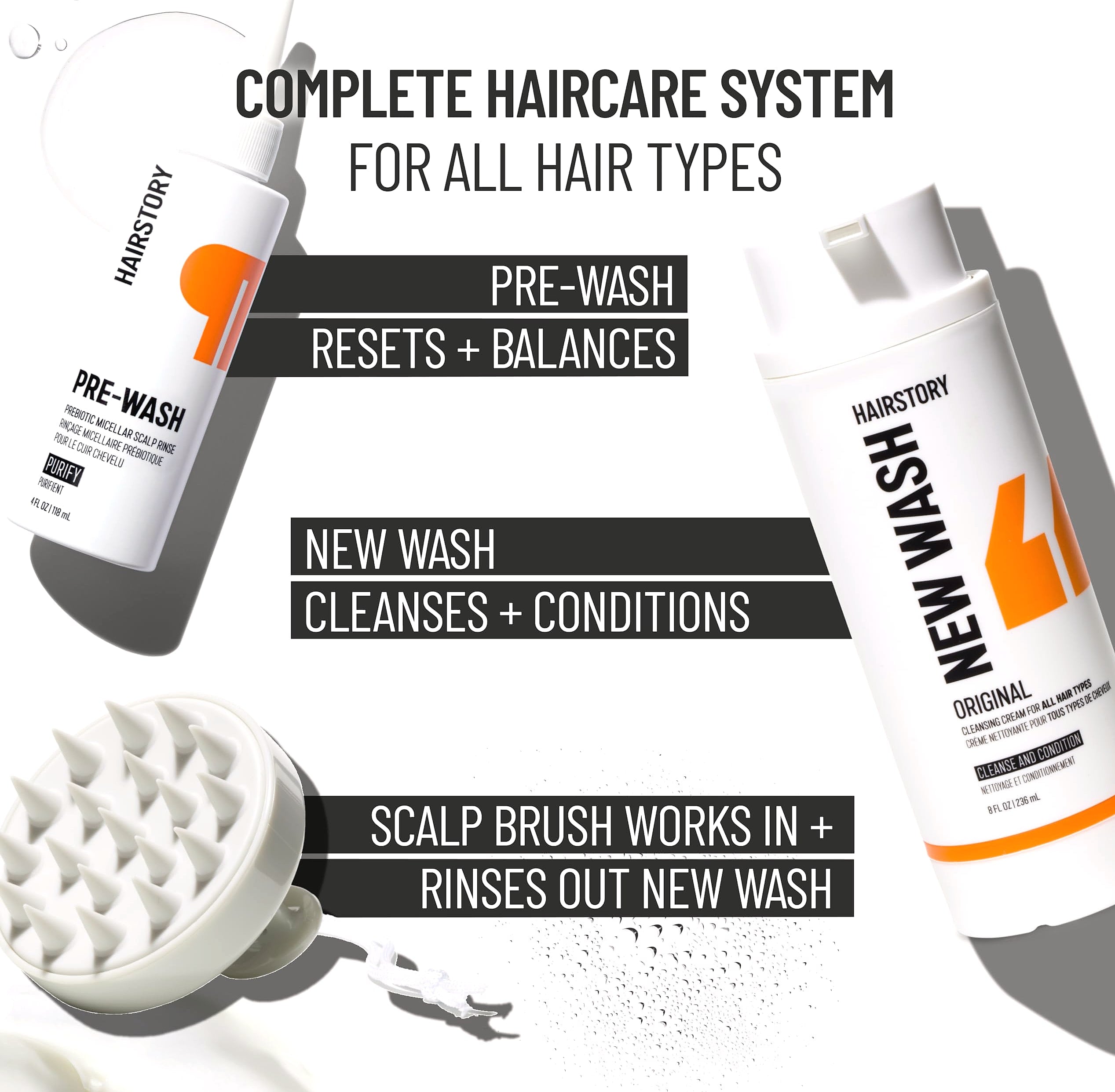 Hairstory New Wash Original and Pre-Wash Scalp Rinse Duo