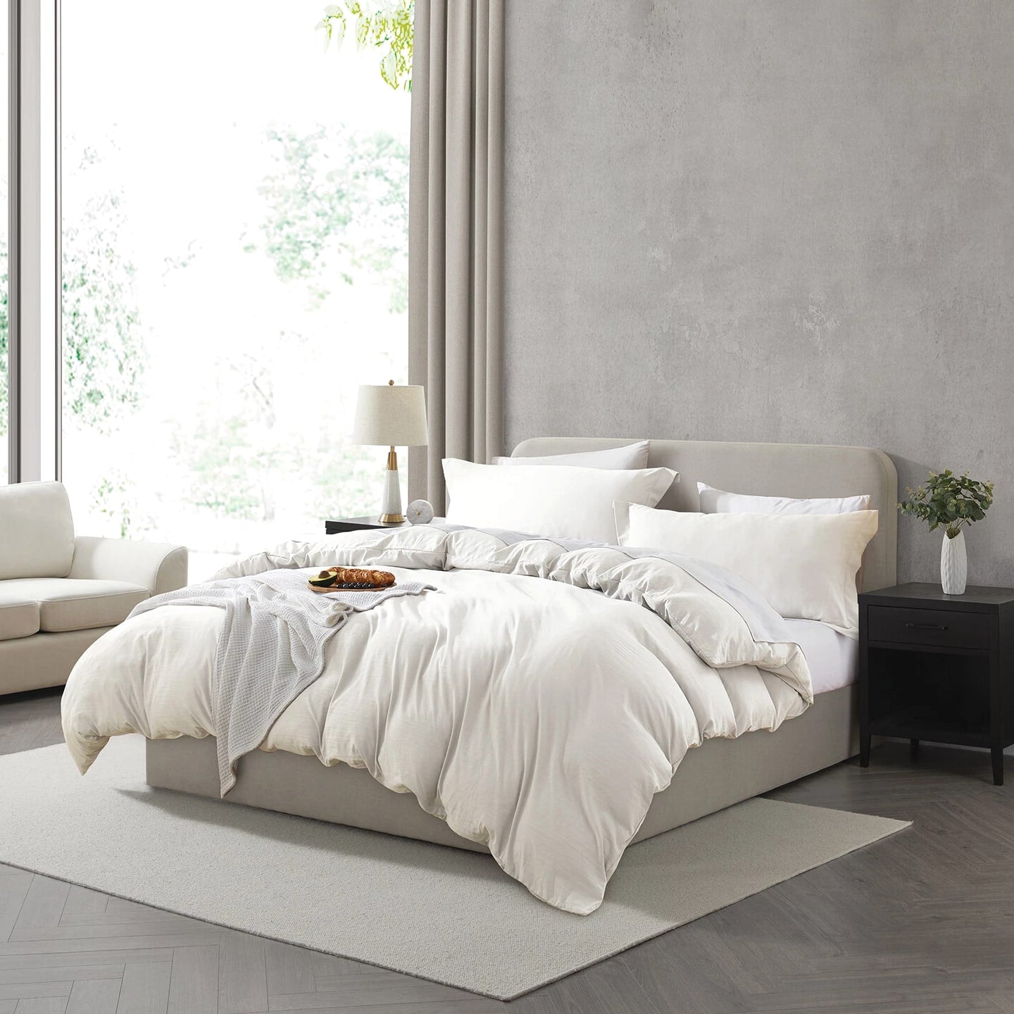 3 Pc Duvet Cover Set, King/Queen Soft Pre-Washed Comforter Cover & Pillow Shams