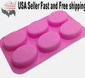 6 Cavity DIY Handmade Oval Silicone Mold for Soap Bar