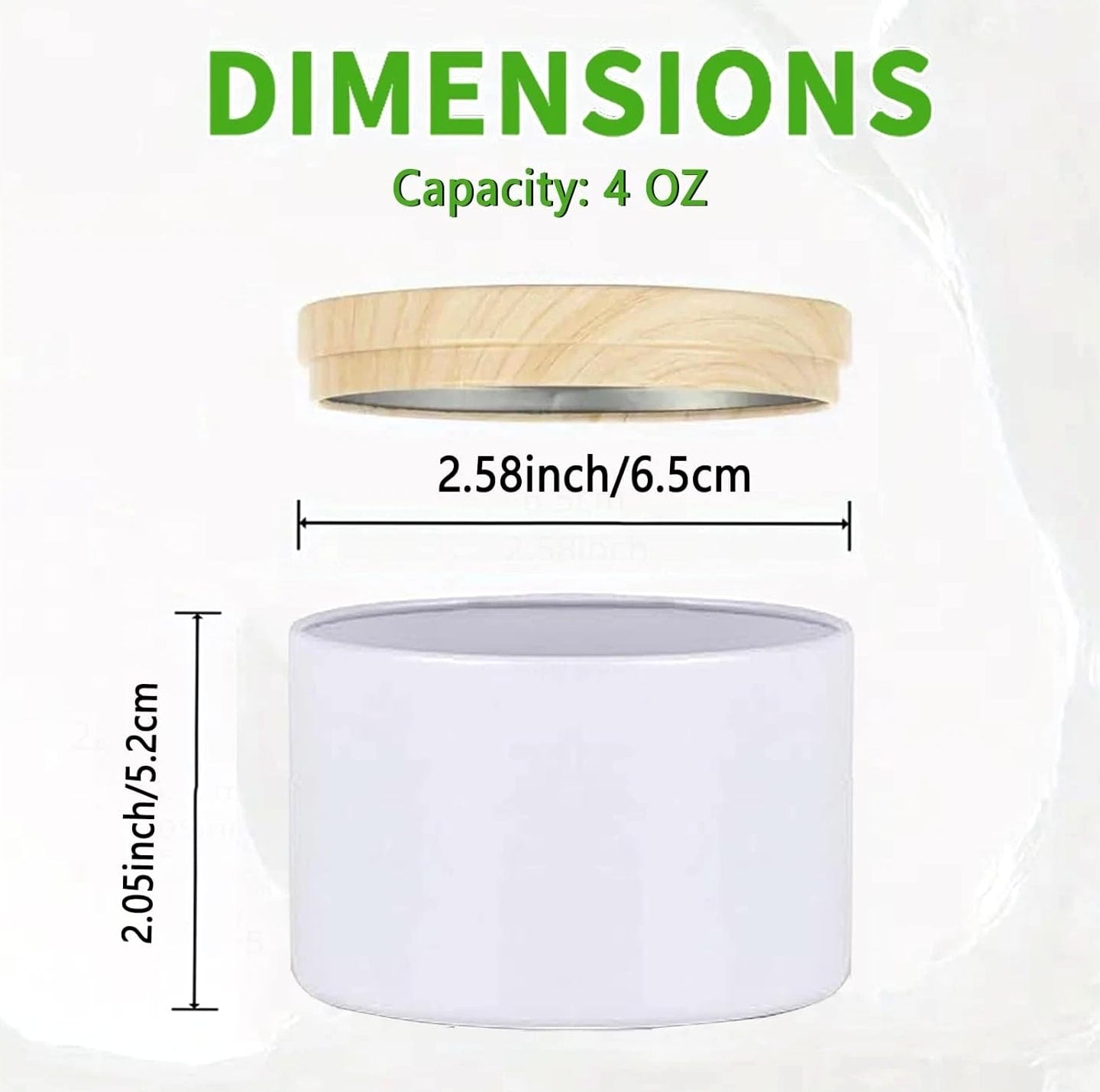 24 Pcs 4oz White Candle Tins With Wood Grain Lids, Matte Jars for Candle Making