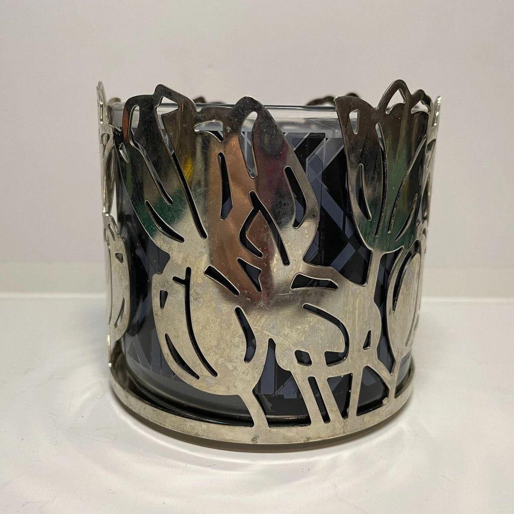 Bath & Body Works Silver Metal Tulip Flower Spring Easter Candle Holder for 3-Wick