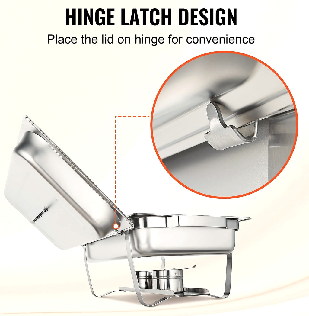 SucceBuy 8QT Rectangle Chafing Dish Buffet Warmer Set