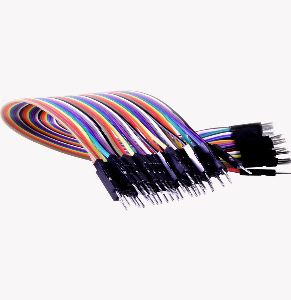 Male to Male 40-pin Dupont Jumper Cable, 8-inch Length - Ideal for Connections Between Microcontrollers and Solderless Breadboards, Peripherals, or Breakout Boards