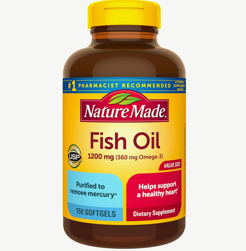 Nature Made Fish Oil 1200 mg Omega-3 Softgels, 150 Count
