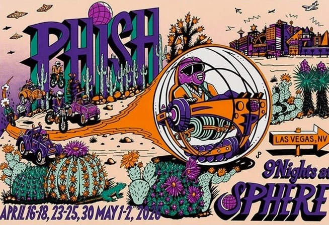 Phish Apr May 2026 Sphere Las Vegas NV Tour Poster