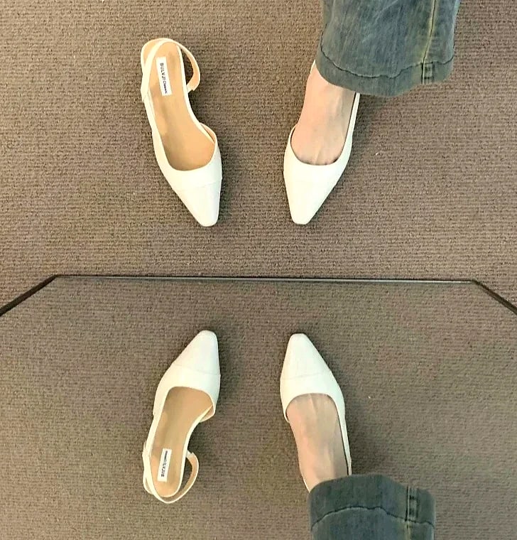 ZYXZ Pointed Toe Flat Sandals Women Summer PU Leather