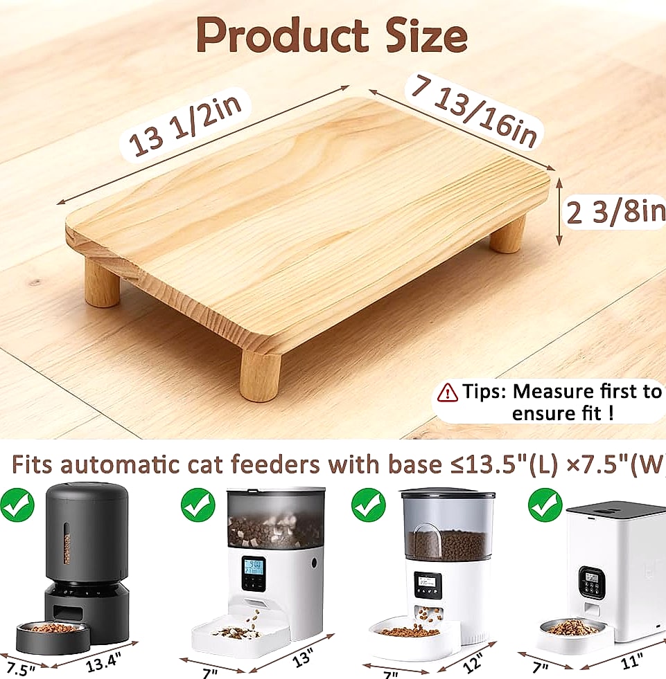 SZEE Elevated Cat Food Stand for Automatic Feeders