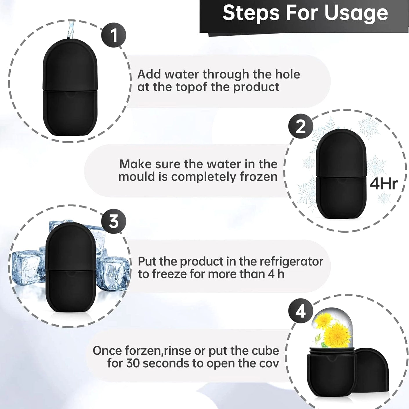 Ice Roller for Face and Eye, Silicone Ice Face Roller, Skin Care Tools Gifts for Women