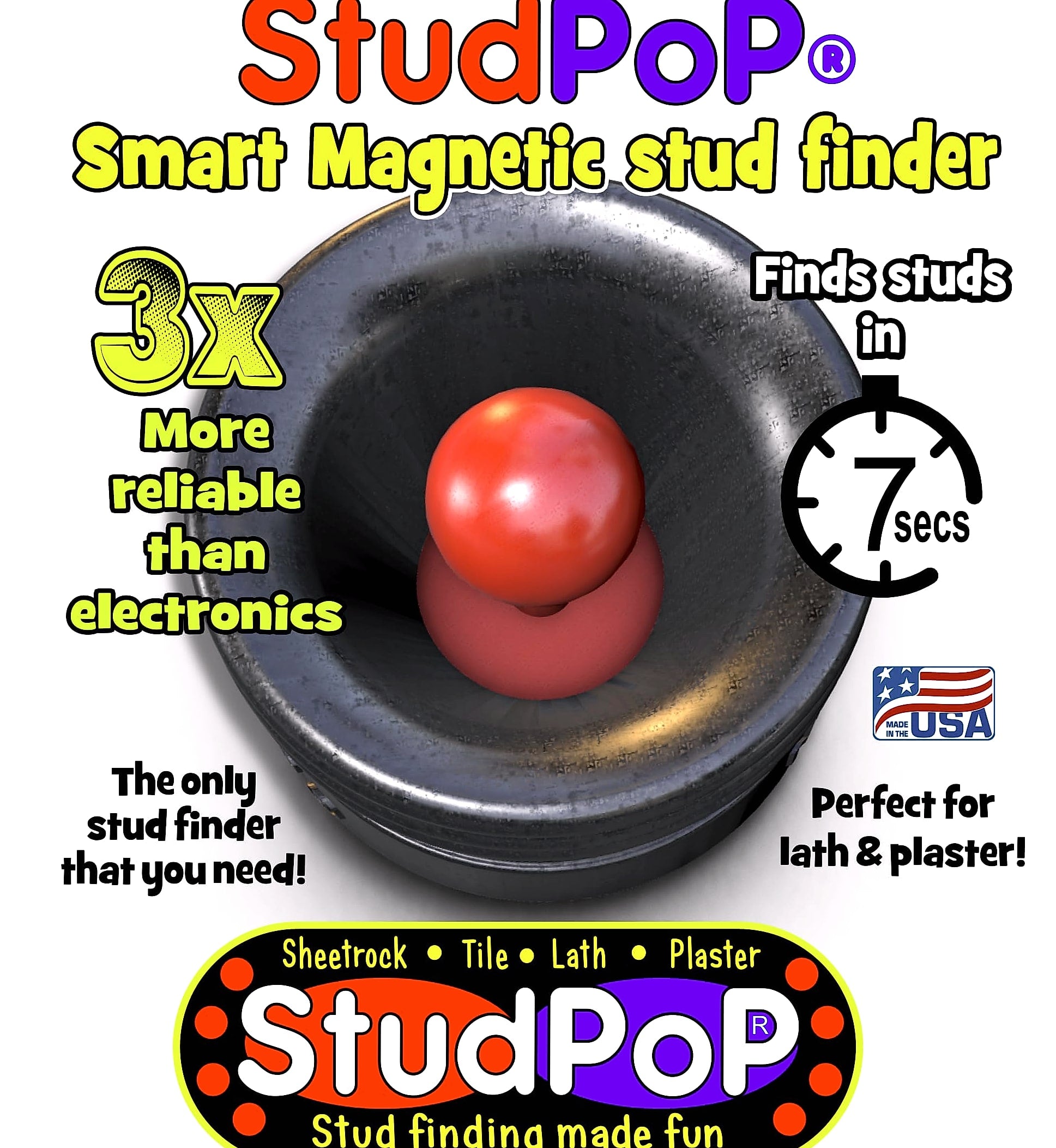 StudPoP Original Smart Magnetic Stud Finder with Visual Indicator