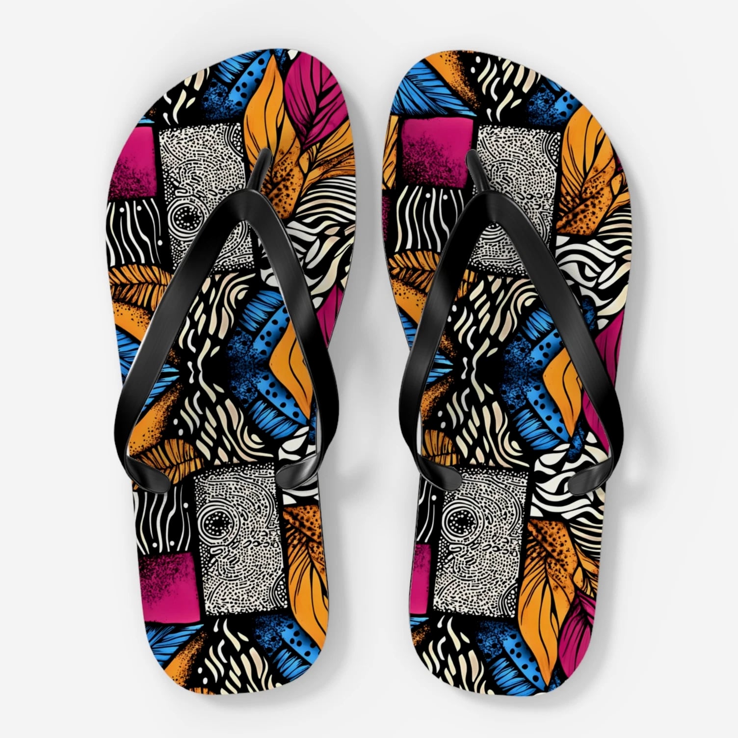Floral and Feather Flip Flops | Summer Footwear Beach Sandals Poolside Comfort