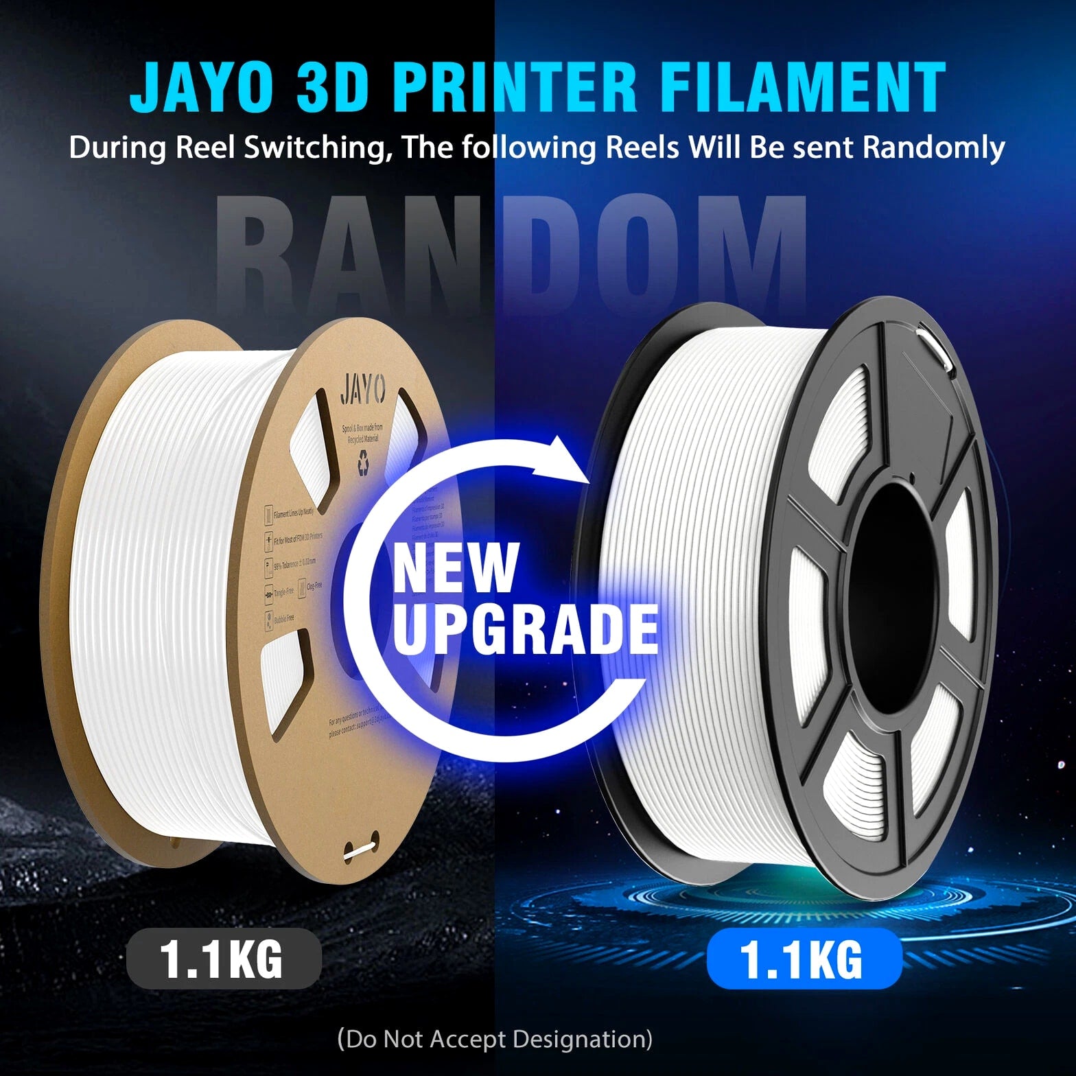 JAYO 1.1KG High Speed PLA Black 3D Printer Material 1.75MM Fast Printing HSPLA