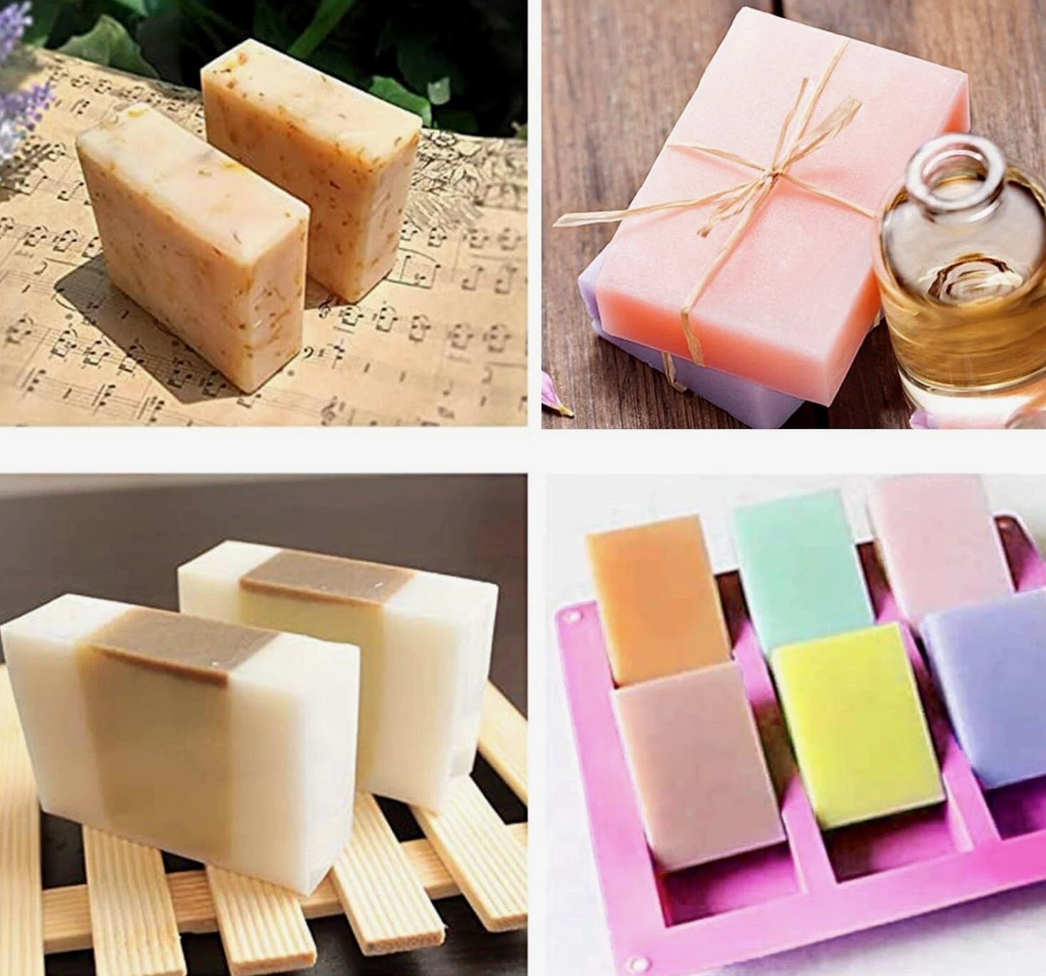3 Pack Silicone Rectangle Soap Molds with 6 Cavities, Soap Making Baking Molds