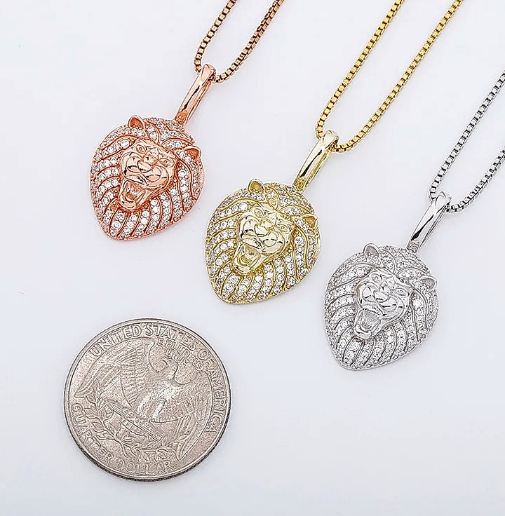 JINAO 925 Sterling Silver Lion Pendant Necklace