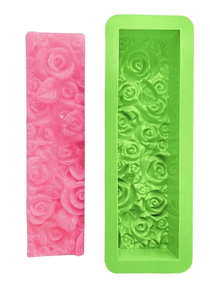 Rose Loaf Mold, 1 lb 5oz Flower Silicone Soap Molds, 3D Embossed Crafts Mold