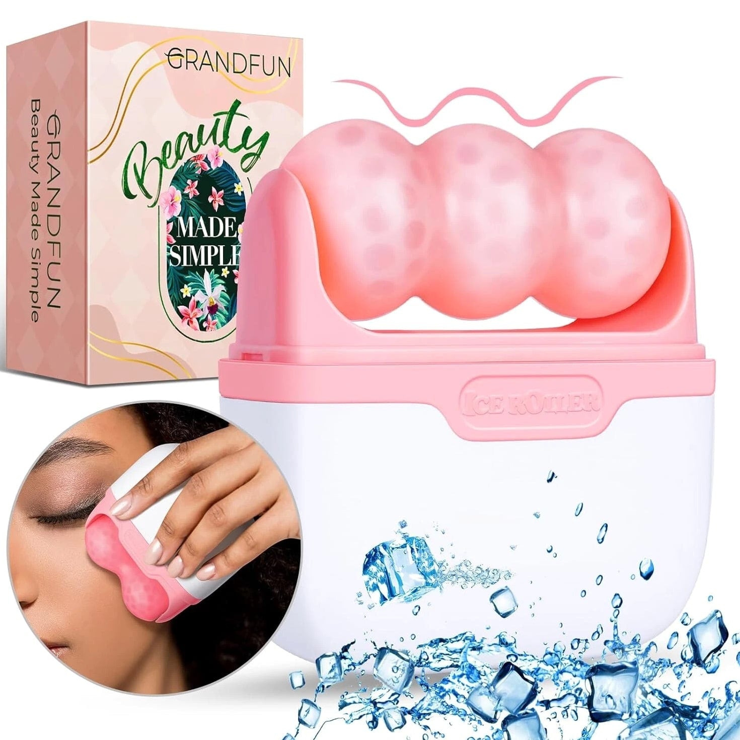 Travel Ice Roller for Face & Eyes - 2 in 1 Skincare Gift