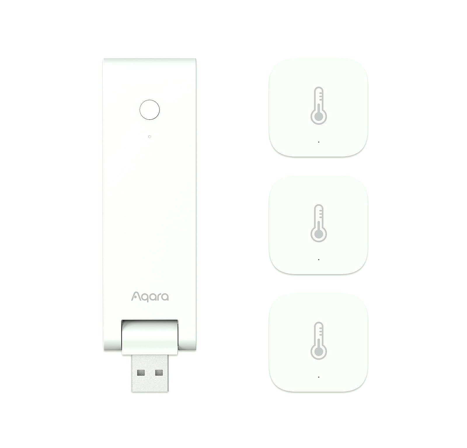 Aqara M100 Zigbee Hub with 3 Temperature Humidity Sensors