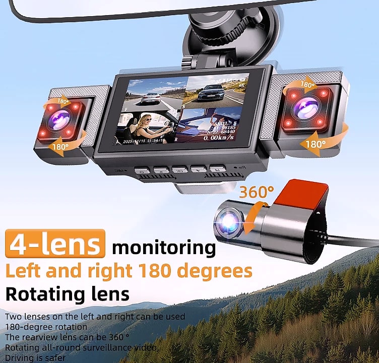 MUÜBAER G58-1 4K Dash Cam 4-Channel with GPS