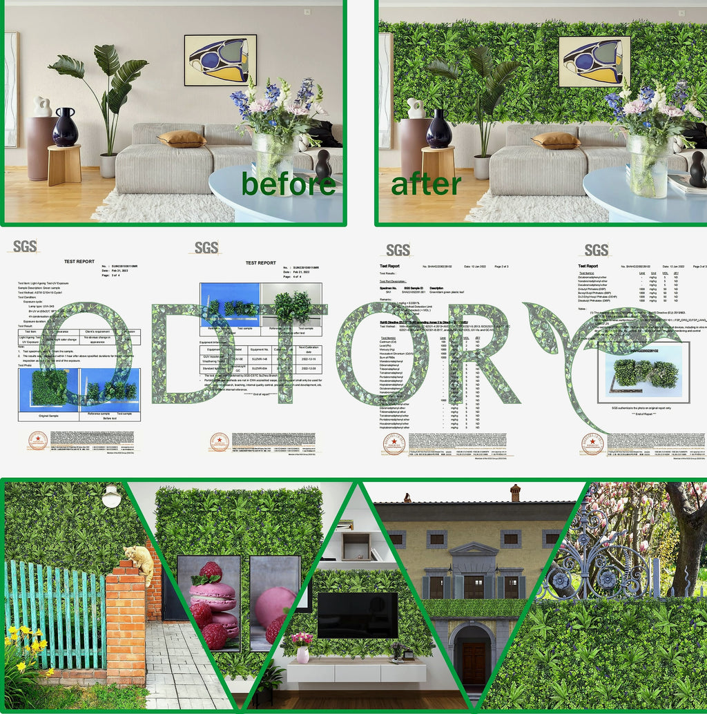 ODTORY 40x120in Artificial Ivy Wall Roll Privacy Fence Screen