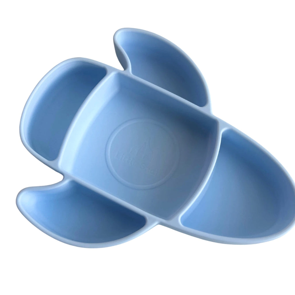 Liitle Sadi Silicone Airplane Toddler Plate, BPA-Free, Baby Plate, Baby Dish.