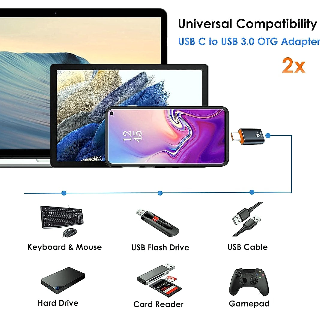 Mepsies USB to USB-C Adapter 4 Pack, OTG and Charging