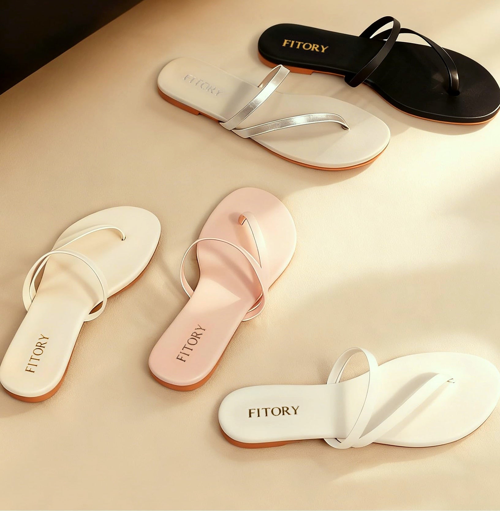 FITORY Womens Flip Flops Strappy Open Toe Sandals Size 6-11